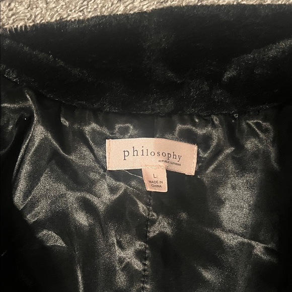 Philosophy Black Faux Fur Vest - Picture 2 of 3